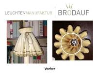 Neubezug Lampenschirm Röckchenform - Vorher - Leuchtenmanufaktur Brodauf